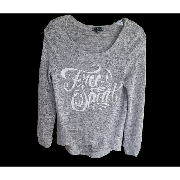 Fifth Sun Women's Shirt Size XS Free Spirit on Front Semi Sheer Stretchy Boho - Picture 6 of 9